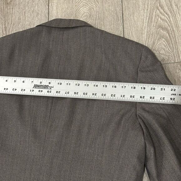 Christian Dior Monsieur Suit 2 Piece 40R (36x32) Wool Gray Brown Herringbone - Picture 8 of 15